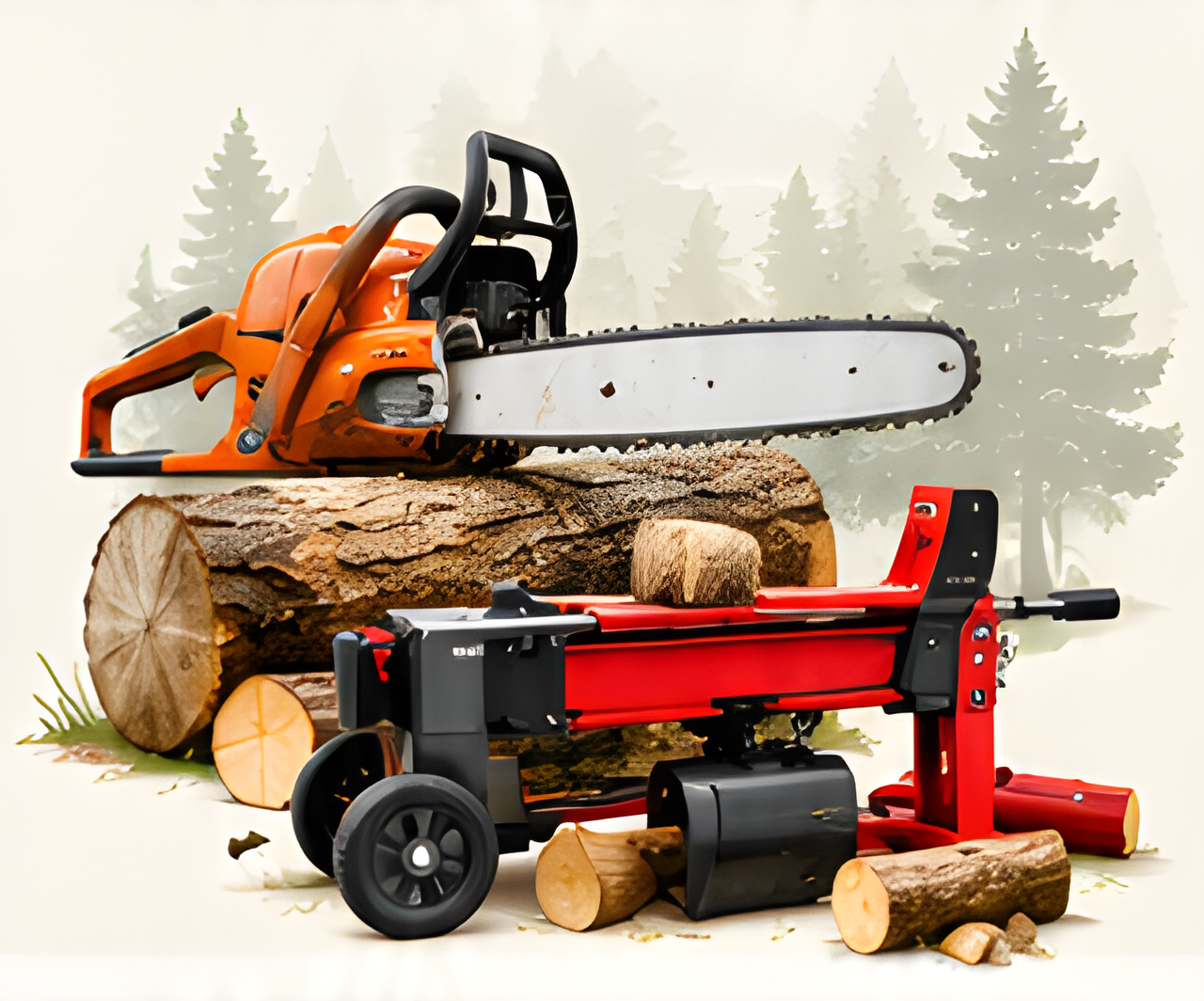Chainsaw and Log Splitter Rentals for Firewood